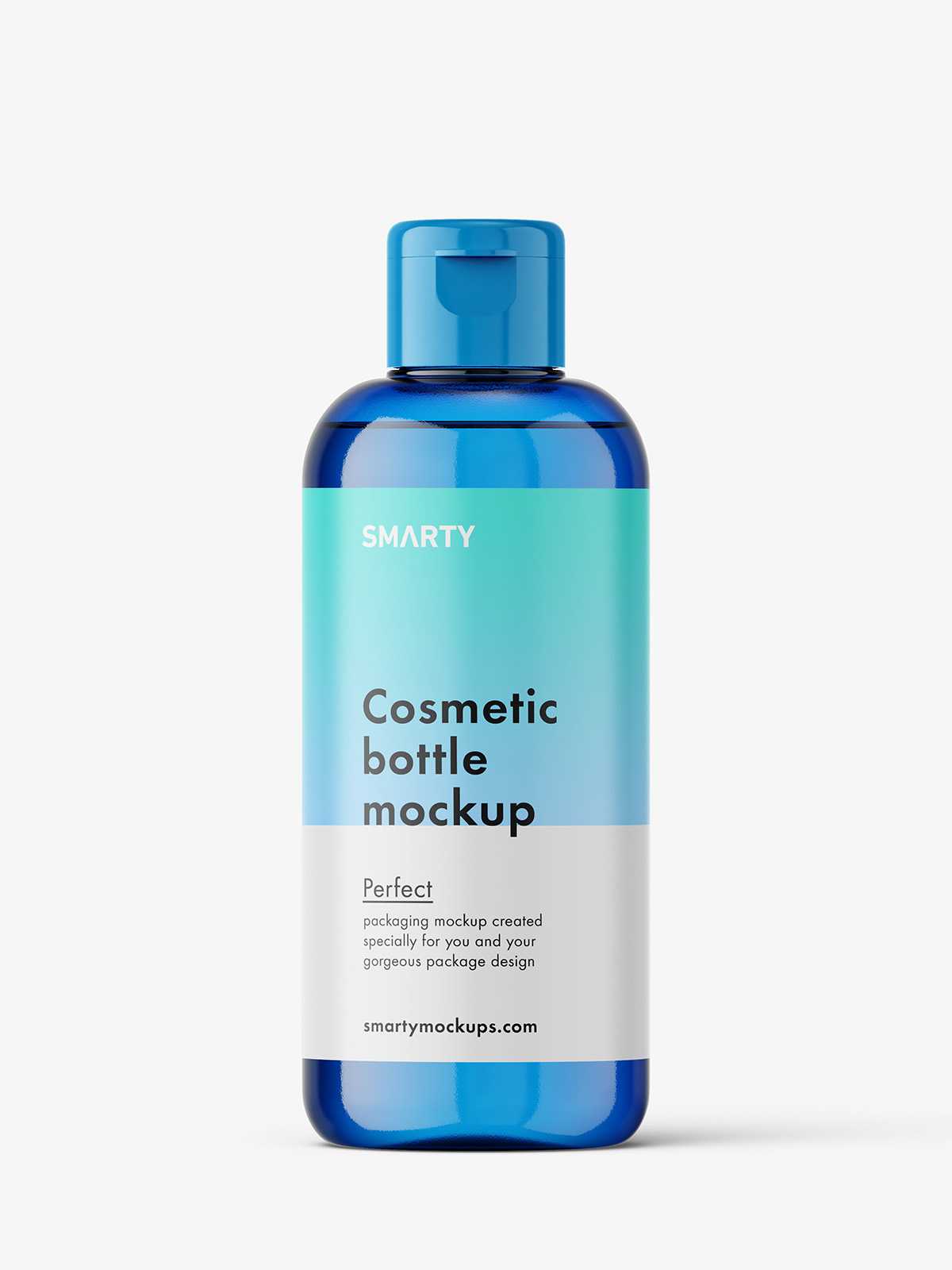 Blue bottle mockup with flip top mockup