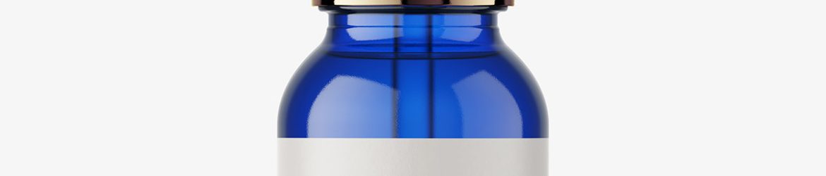 Blue bottle with dropper lid mockup