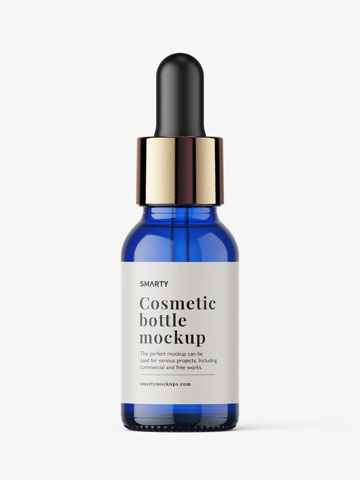 Blue bottle with dropper lid mockup