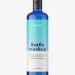 Blue bottle with flip top cap mockup