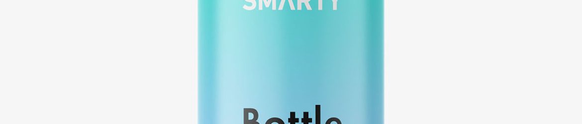 Blue bottle with flip top lid mockup