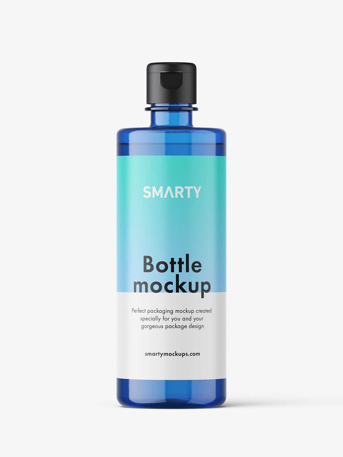 Blue bottle with flip top lid mockup