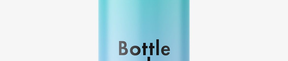 Blue bottle with metallic screwcap mockup