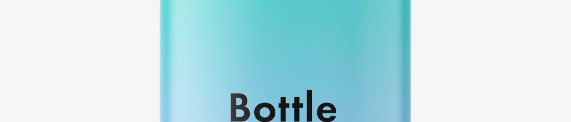 Blue bottle with rounded screwcap mockup