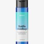 Blue bottle with wide flip top cap mockup