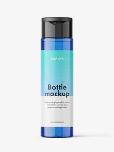Blue bottle with wide flip top cap mockup