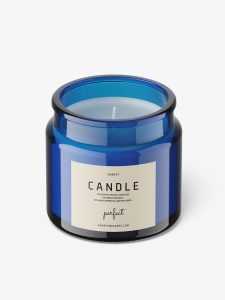 Blue candle mockup