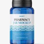 Blue capsules jar mockup