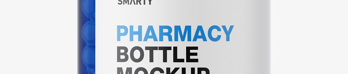 Blue capsules jar mockup
