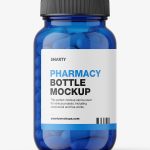 Blue capsules jar mockup