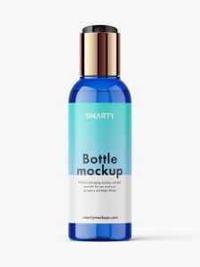 Blue disc top bottle mockup