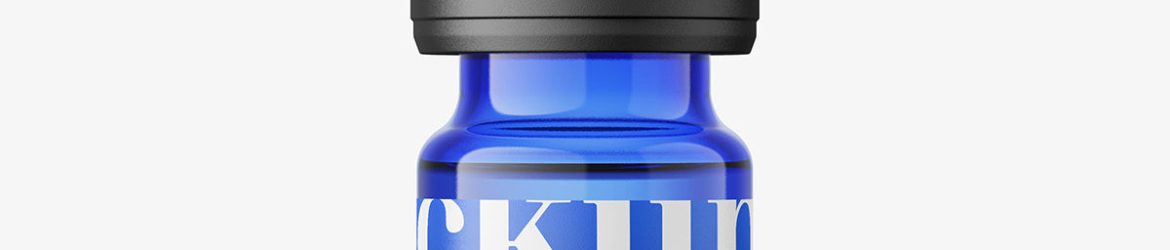 Blue dropper bottle mockup / 10ml