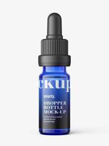 Blue dropper bottle mockup / 10ml
