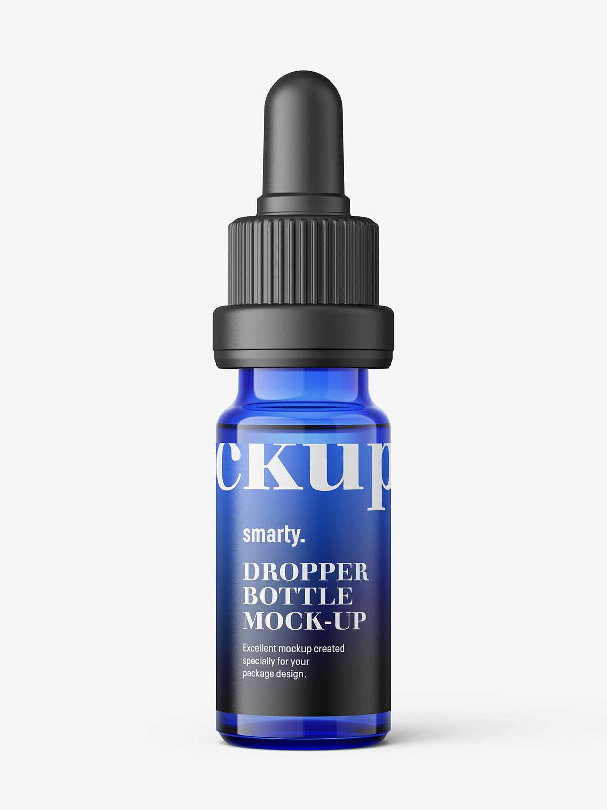 Blue dropper bottle mockup / 10ml