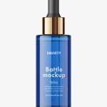 Blue dropper bottle mockup