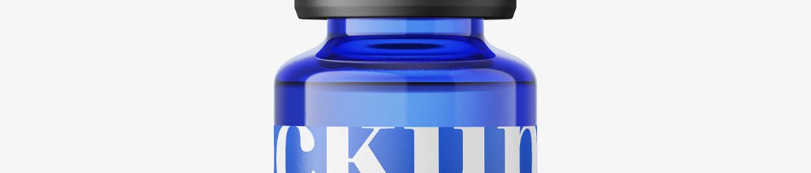 Blue dropper bottle mockup / 15ml