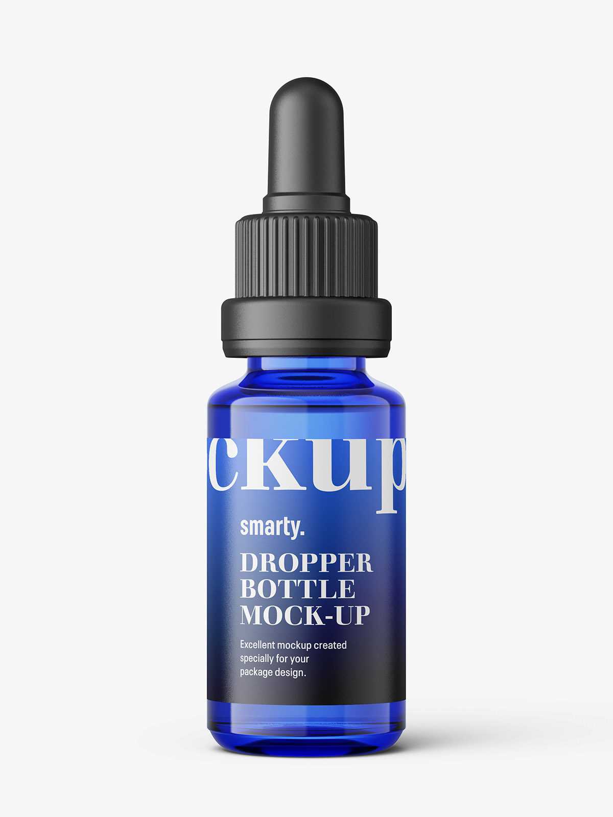 Blue dropper bottle mockup / 15ml