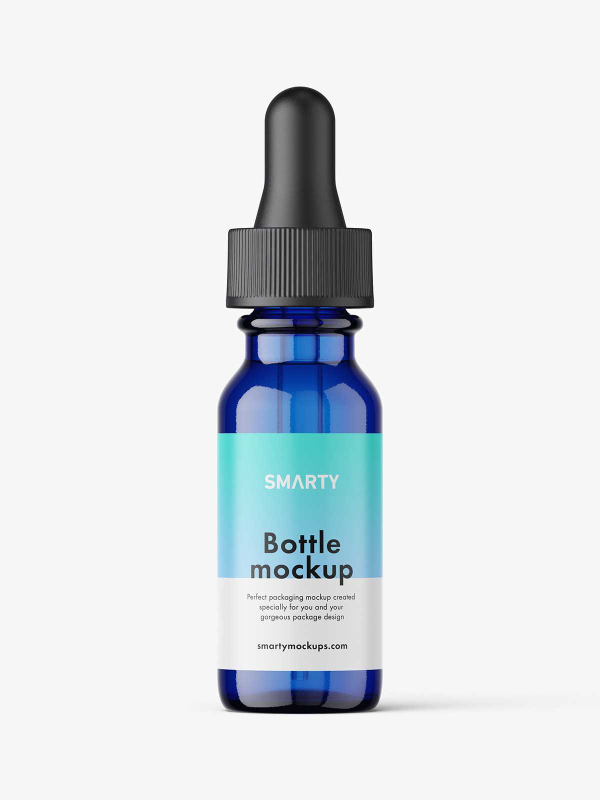 Blue dropper bottle mockup