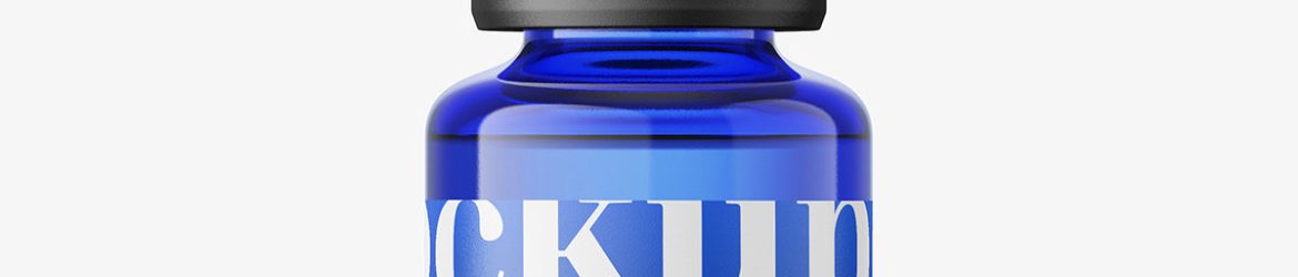 Blue dropper bottle mockup / 20ml