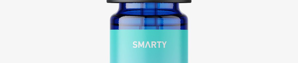 Blue dropper bottle mockup