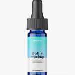 Blue dropper bottle mockup