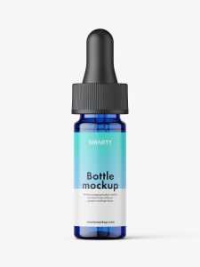 Blue dropper bottle mockup