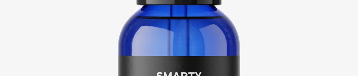 Blue dropper bottle mockup / 30 ml