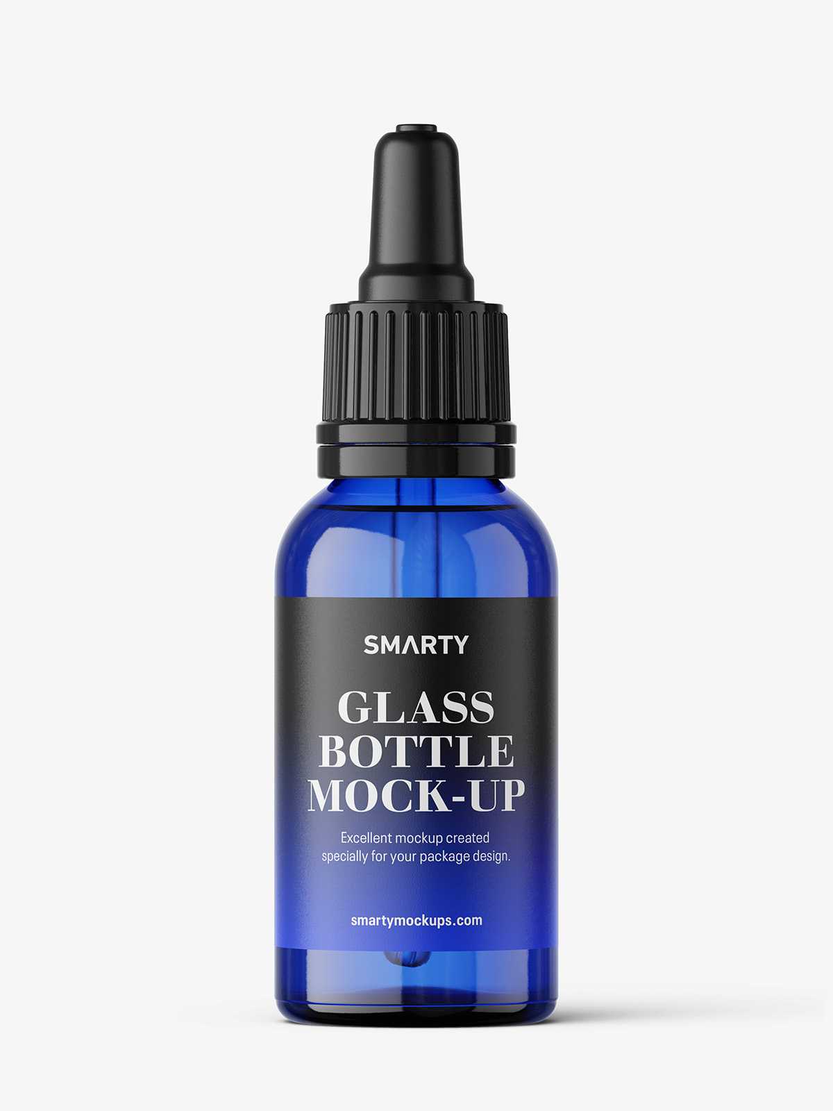 Blue dropper bottle mockup / 30 ml