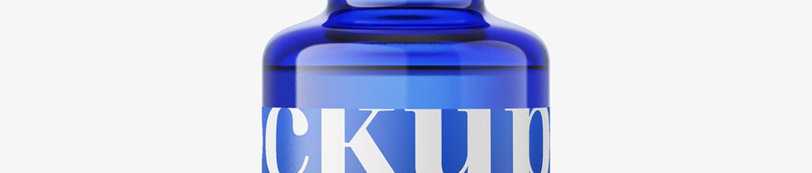 Blue dropper bottle mockup / 30ml