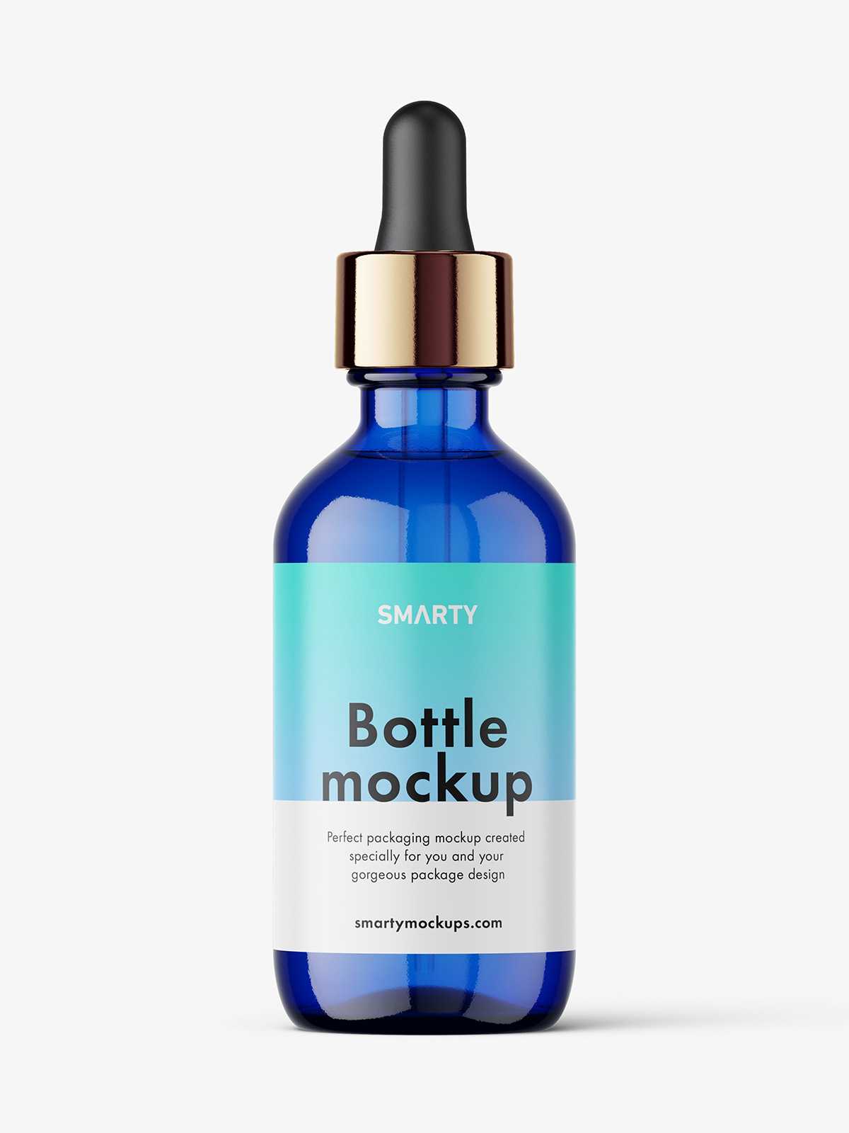 Blue dropper bottle mockup