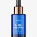 Blue dropper bottle mockup