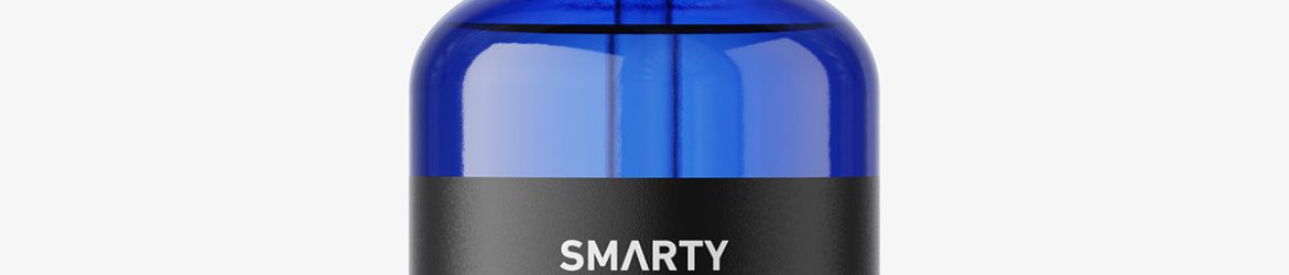 Blue dropper bottle mockup / 50 ml
