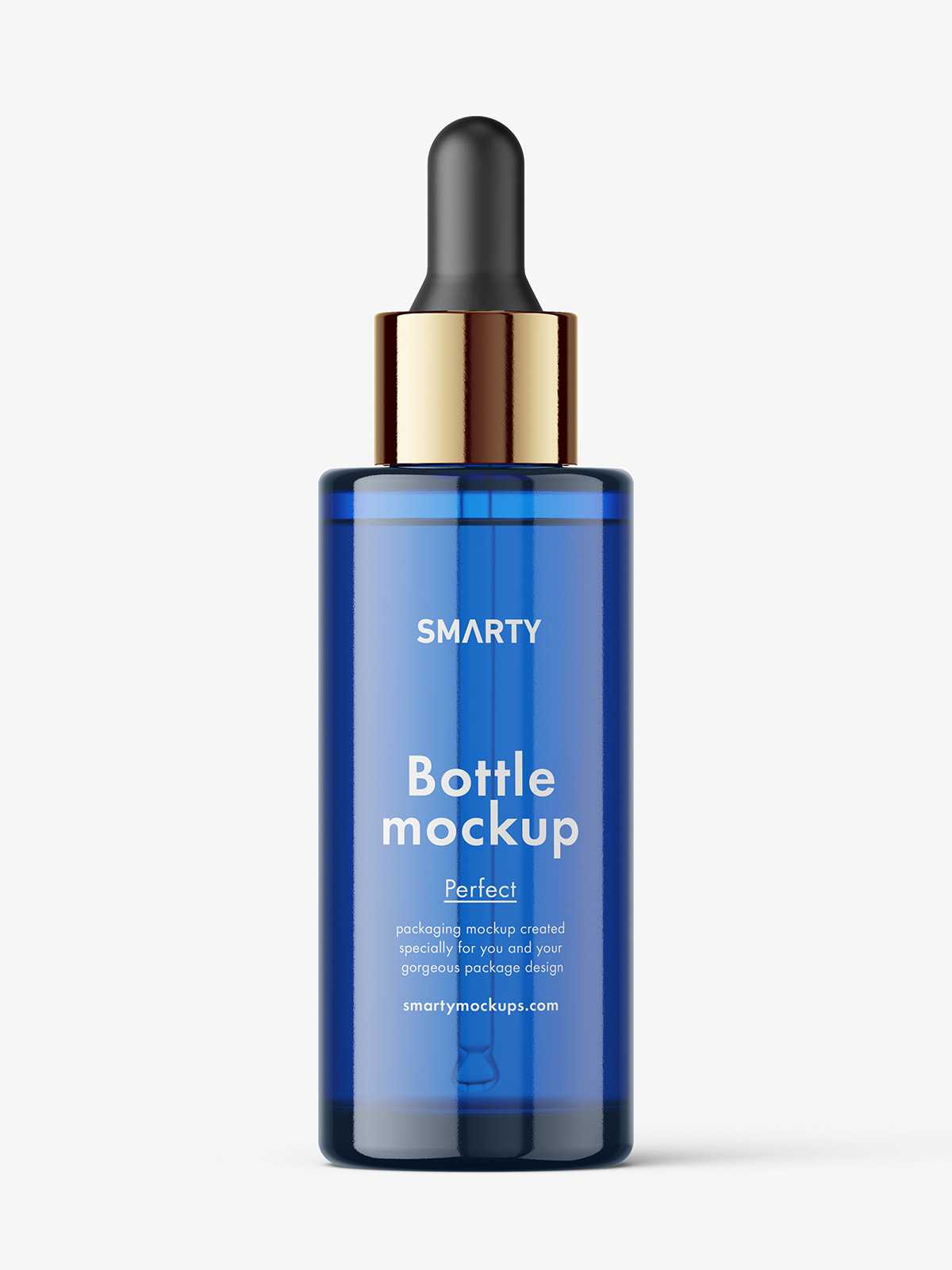 Blue dropper bottle mockup