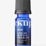 Blue essential oil bottle mockup / 10ml - Free PSD Download Blue essential oil bottle mockup / 10ml