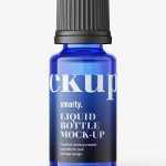 Blue essential oil bottle mockup / 15ml - Free PSD Download Blue essential oil bottle mockup / 15ml