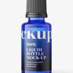 Blue essential oil bottle mockup / 30ml - Free PSD Download Blue essential oil bottle mockup / 30ml