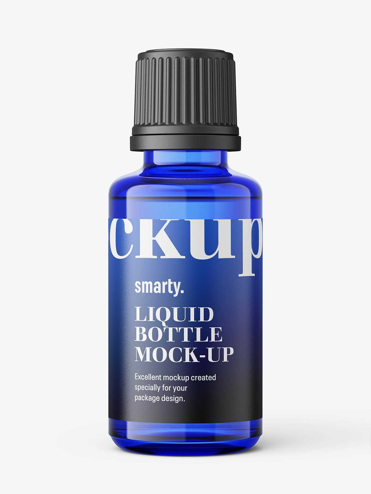 Blue essential oil bottle mockup / 30ml