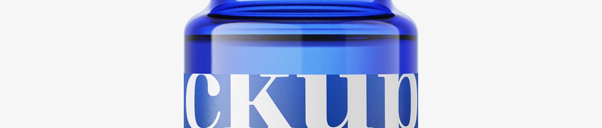 Blue essential oil bottle mockup / 5ml