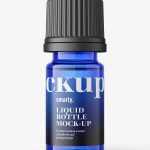 Blue essential oil bottle mockup / 5ml - Free PSD Download Blue essential oil bottle mockup / 5ml
