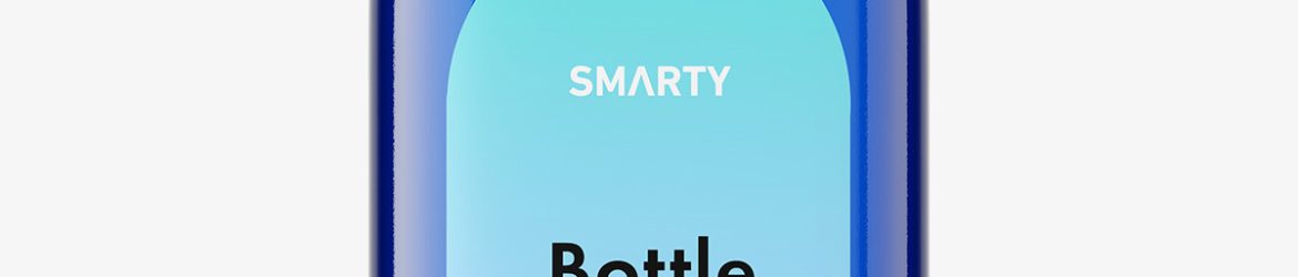 Blue flat 220 ml bottle mockup