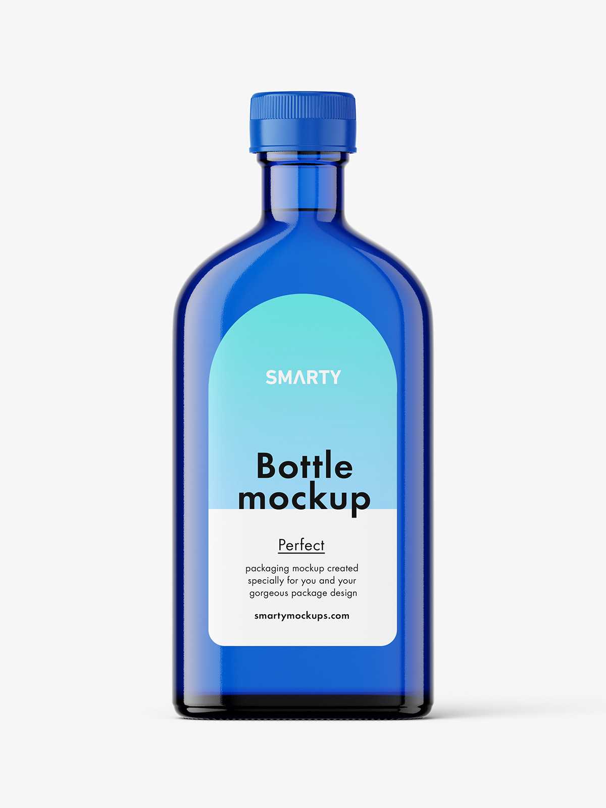 Blue flat 220 ml bottle mockup