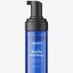 Blue foamer bottle mockup