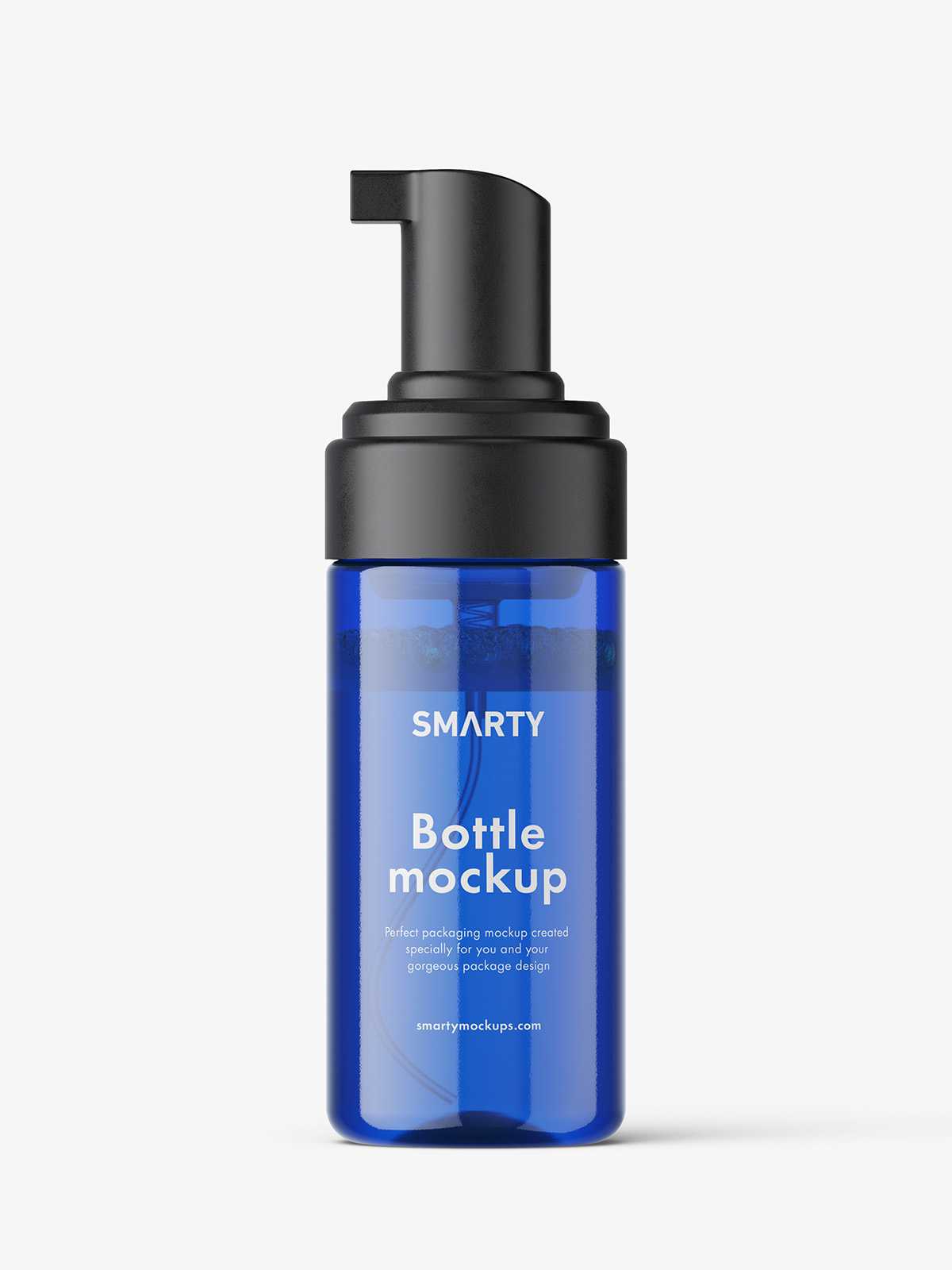 Blue foamer bottle mockup