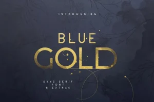 Blue Gold Sans Serif Font + Extras