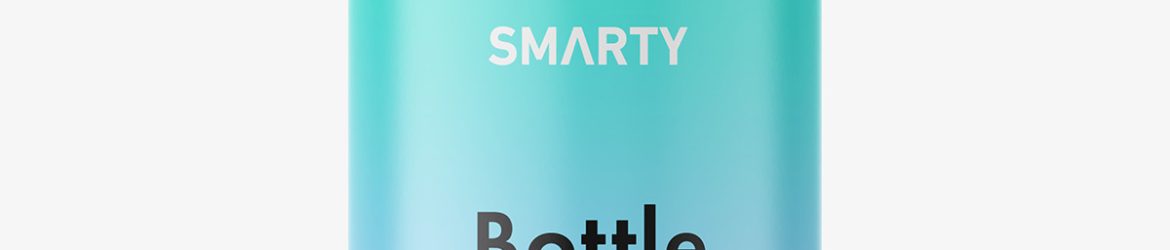 Blue injection bottle mockup