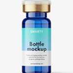 Blue injection bottle mockup