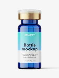 Blue injection bottle mockup