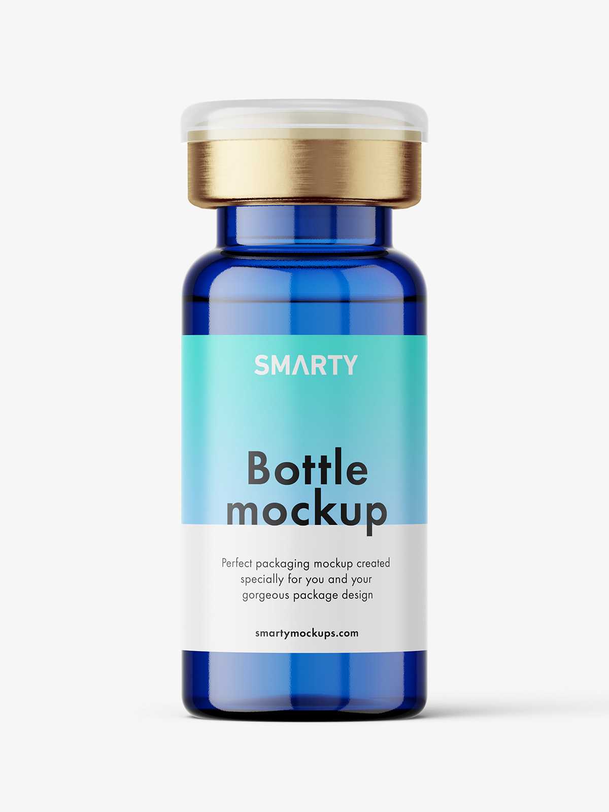 Blue injection bottle mockup