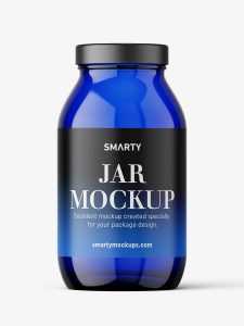 Blue jar mockup