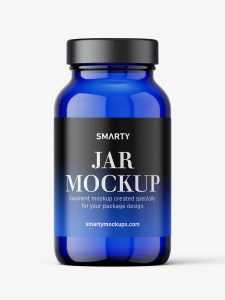 Blue jar mockup